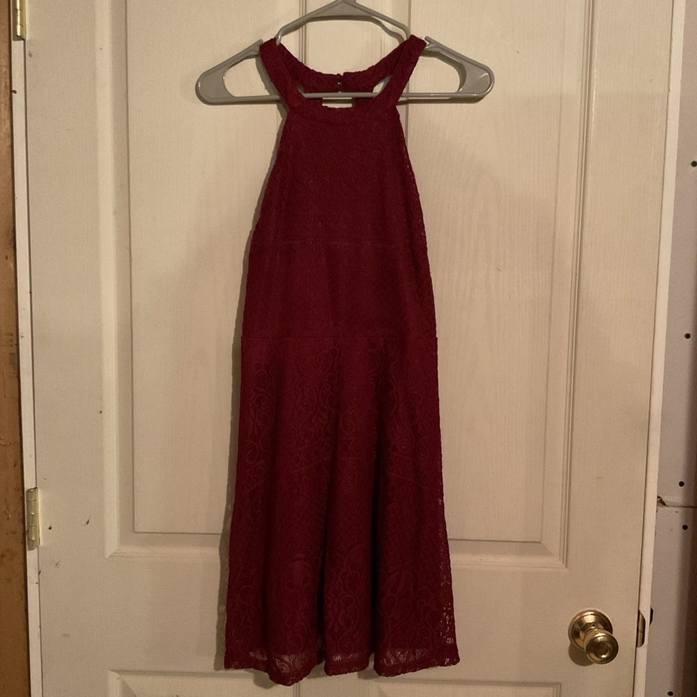 Rewind Deep Red Lace Dress